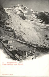 Jungfraubahn, Eigergletscher und Monch Fieschertal, Switzerland Postcard Postcard