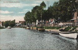 On the canal, Lachine Postcard