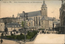 Maria Himmelfahrtskirche und Bahnhofstrasse Cologne, Germany Postcard Postcard