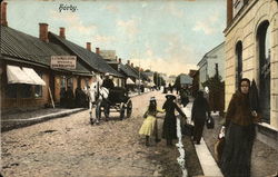 Street Scene Horby, Sweden Postcard Postcard