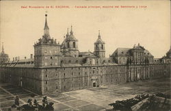 Real Monasterio de EL ESCORIAL - Fachada principal, equina del seminario y Lonja Postcard