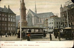 AMSTERDAM. Darn met Electriesche tram. Postcard