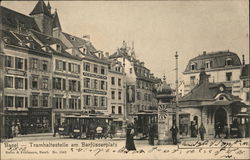 Basel - Tramhaltstelle am BArfusserplatz Switzerland Postcard Postcard