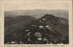 265. Chapeli, Auckland School, Longwood Hotel and Petersfield on Elysium, Simla. Postcard