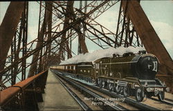 North Express crossing Forth Bridge Postcard