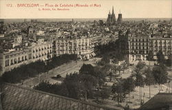 Plaza de Cataluna Barcelona, Spain Postcard Postcard Postcard