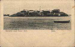 Quarantine Island steamer point. Aden. Postcard