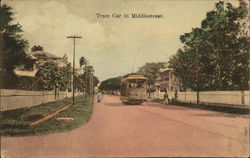 Tram Car in Middlestreet - Demerara Guyana Trolleys & Streetcars Postcard Postcard