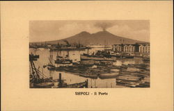 View of Port Naples, Italy Postcard Postcard