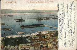 Harbour and Entrance to Port Gibraltar, Gibraltar Spain Postcard Postcard Postcard