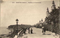 Theatre et Terrasses Monte Carlo, Monaco Postcard Postcard