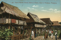 Typical Manobo Houses Davao, Philippines Southeast Asia Postcard Postcard