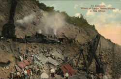 An accident, Wreck of large Steam-Shovel at bas Obispo Postcard