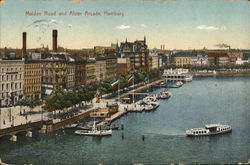 Malden Road and Alster Arcade Hamburg, Germany Postcard Postcard