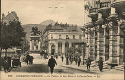 Le Theatre, la Rue Blatin et le Puy-de-Dome Postcard