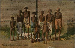 Group of famine stricken victims India Postcard Postcard