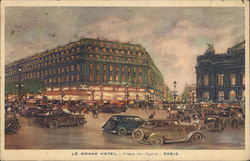 Le Grand Hotel - Place de Opera - Paris France Postcard Postcard