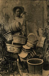 Basket Seller Postcard