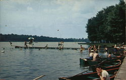 Boat Dock and Beach at Vails Grove, Peach Lake New York, NY Postcard Postcard Postcard