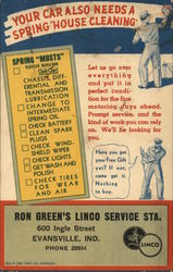 Ron Green's Linco Service Station Evansville, IN Postcard Postcard Postcard