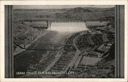 Grand Coulee Dam and Engineers City Washington Postcard Postcard Postcard