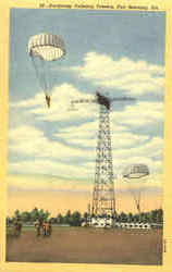 Paratroop Training Towers Postcard