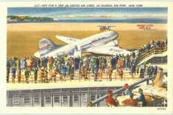 Off For A Trip On United Air Lines, La Guardia Air Port Postcard