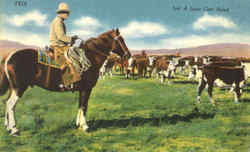 Just A Lone Cow Hand Cowboy Western Postcard Postcard