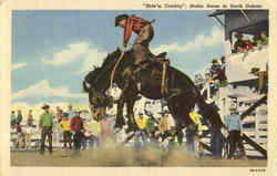 Ride's Cowboy Rodeo Scene Postcard