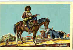 Lone Cowboy Cowboy Western Postcard Postcard