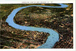 Aeroplane View Of New Orleans Louisiana Postcard Postcard