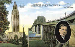 Louisiana's Two Greatest Monuments Postcard Postcard