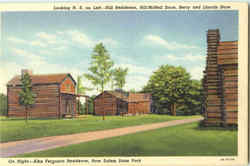 Looking N. E. On Left Hill Residence, New Salem State Park Postcard