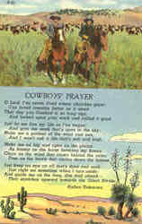 Cowboys Prayer Cowboy Western Postcard Postcard