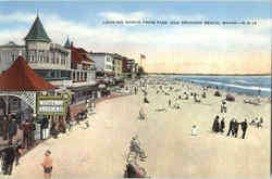 Looking North From Pier, Old Orchard Beach Postcard