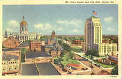 State Capitol And City Hall Atlanta, GA Postcard Postcard