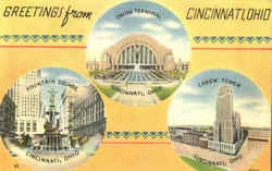 Greetings From Cincinnati Postcard