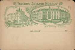 Taylor's Adelphi Hotels Glasgow, Scotland Postcard Postcard