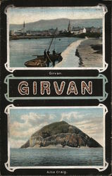 Girvan. Ailsa Craig Scotland Postcard Postcard