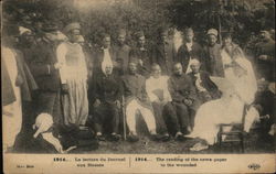 1914 ... The reading of the news-paper to the wounded World War I Postcard Postcard