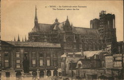 The Cathedral before the Fire Reims, France Postcard Postcard