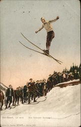 Ski-Sport. Le saut. Ein famoser Sprung ! Neuchatel, Switzerland Postcard Postcard