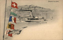 Souvenir du Loc Leman (Lake Geneva) Postcard