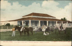 Volanta, Cuba - Typical county veichle used to transport passengers in absence of railroads Postcard