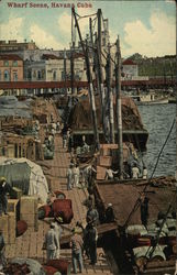 Wharf Scene Postcard