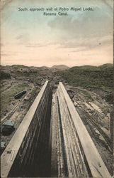 South Approach Wall of Pedro Miguel Locks, Panama Canal Postcard Postcard