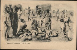 Woman Selling Chatties India Postcard Postcard