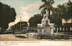 India Park and Monument Havana, Cuba Postcard Postcard