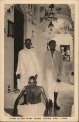 Priests at East Indian Temple, Trinidad, B.W.I. Caribbean Islands Postcard Postcard Postcard