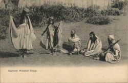 Kashmir Minstrel Troup. India Postcard Postcard